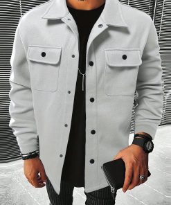 Men's Chic Flap Pocket Coat ?C Stylish Button-Up Design ?C Ideal for Fall & Winter ?C Versatile Casual or Mature Style