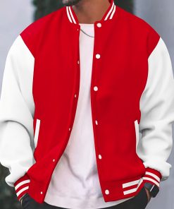 Trendy Men's Bomber Jacket: Durable & Warm, Sporty Baseball Collar, Comfort Fit with Pockets - Perfect for Fallu002FWinter
