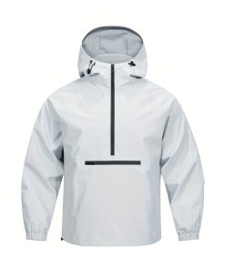 Men's Hooded Windbreaker Jacket ?C Durable, Casual, Lightweight with Half-Zip Comfort for Springu002FFall