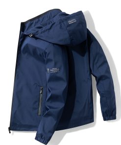 Men's Casual Hooded Windbreaker Jacket Coat Regular Fit Coat For Spring Autumn Outdoors Hiking