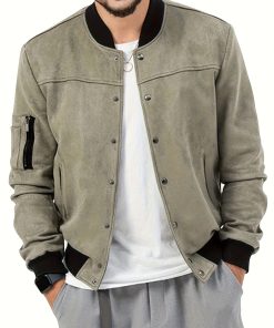 Flannel Varsity Bomber Jacket, Men's Casual Baseball Jacket Coat Regular Fit College Hipster Windbreaker For Spring Autumn