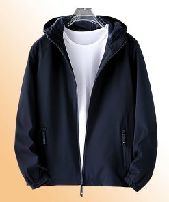 Lightweight Hooded Windbreaker Jacket, Men's Casual Zip Up Jacket Coat For Spring Fall Outdoor Hiking Climbing Camping Cycling